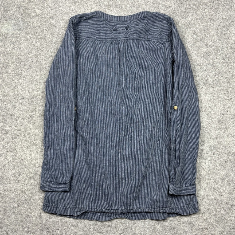 Duluth Trading Co Womens Small Blue Striped Tunic Blouse Top Shirt - Picture 6 of 7